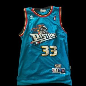 Youth Detroit Pistons Grant Hill Mitchell & Ness Teal 1998-1999 jersey